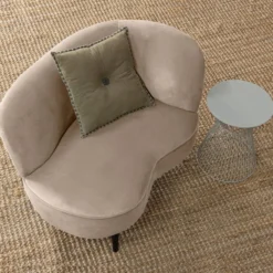 Sara lounge fauteuil rechts velvet khaki