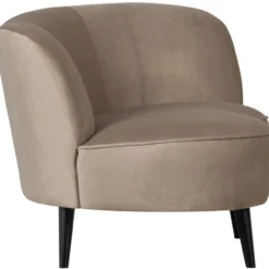 Sara lounge fauteuil rechts velvet khaki