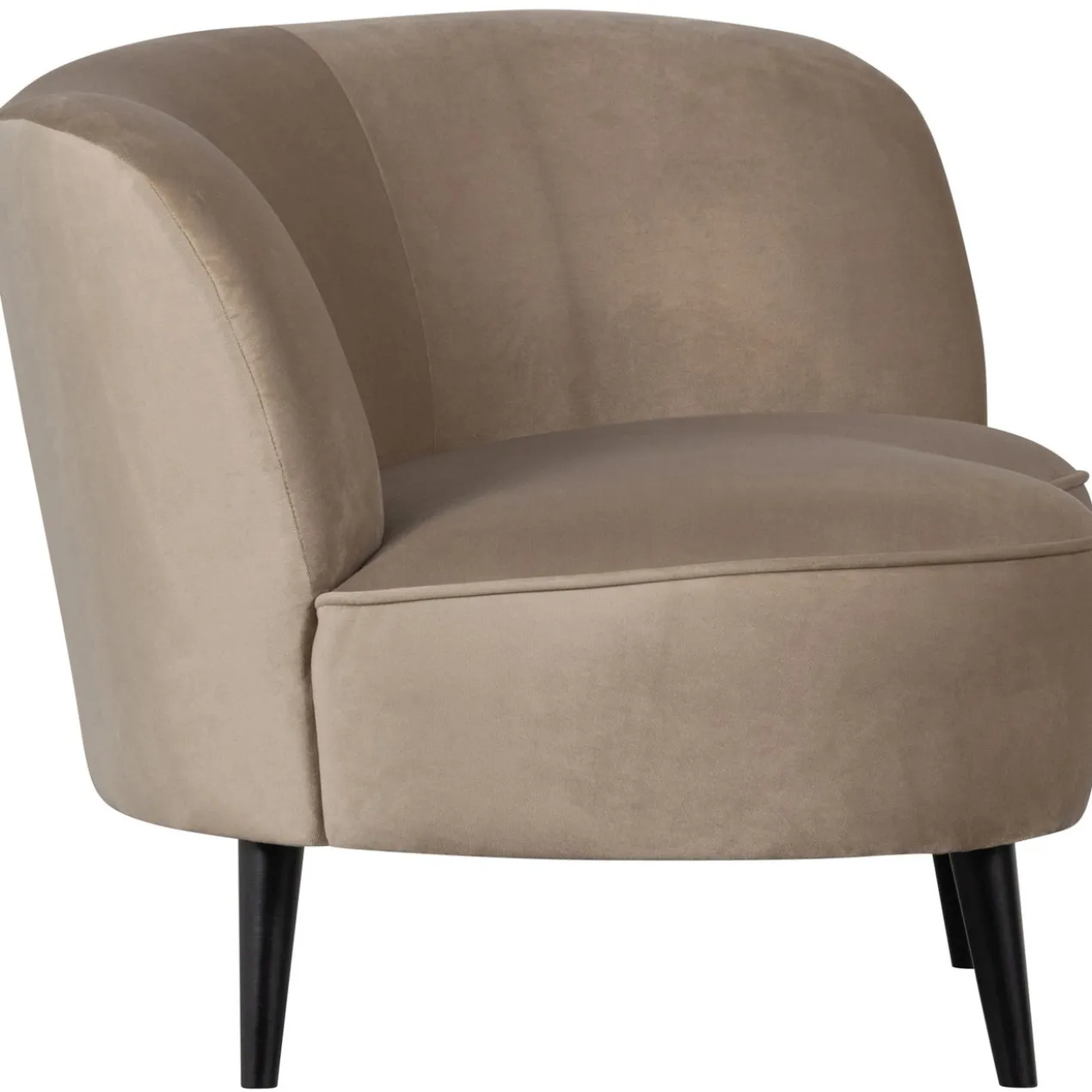 Sara lounge fauteuil rechts velvet khaki