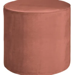 Sara poef hoog velvet oud roze 46xo46