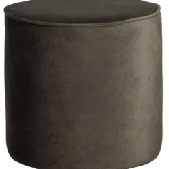Sara poef hoog velvet warm groen 46xo46