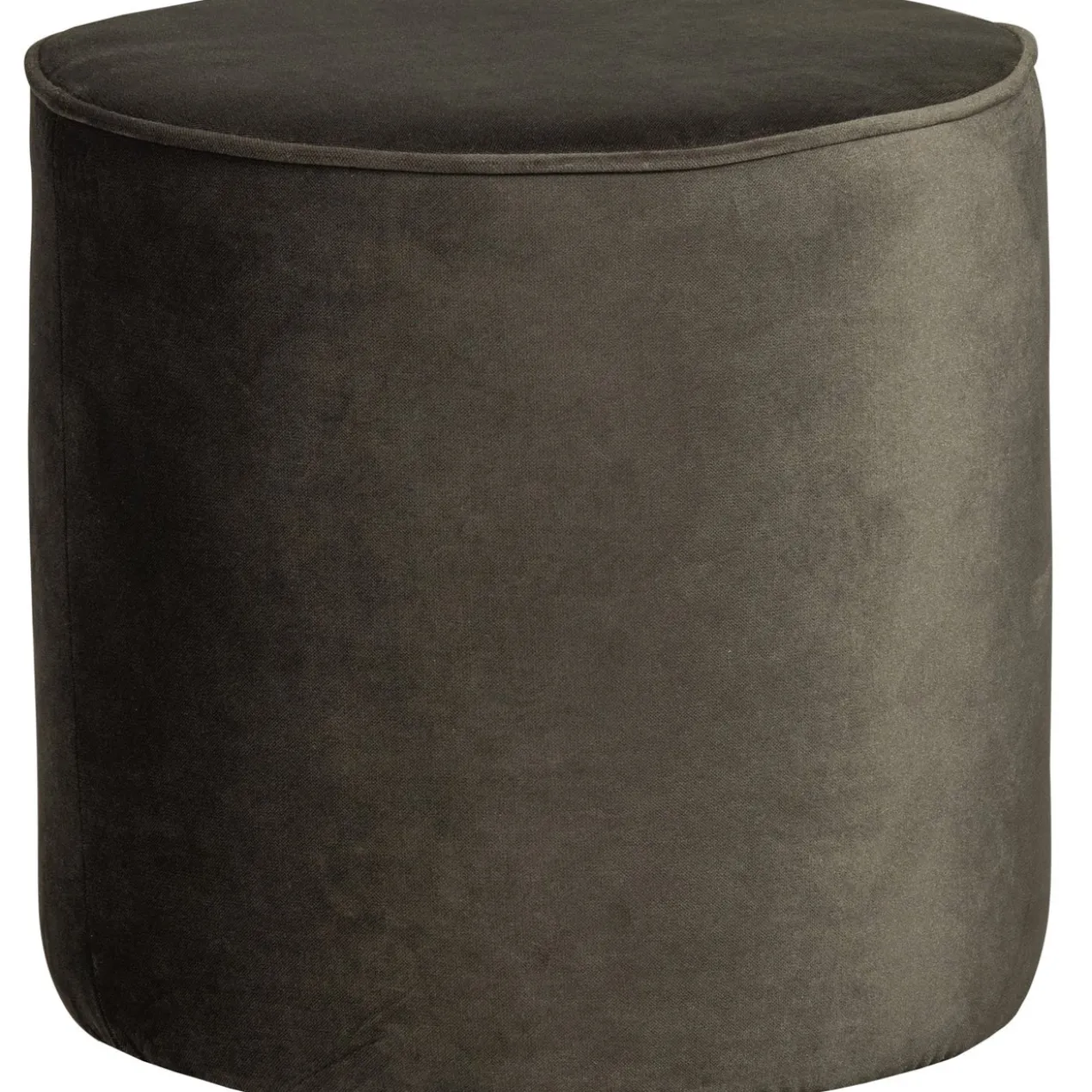 Sara poef hoog velvet warm groen 46xo46