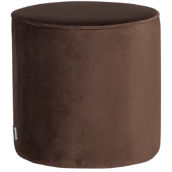 Sara poef hoog 46xo46 cm velvet donkerbruin [fsc]