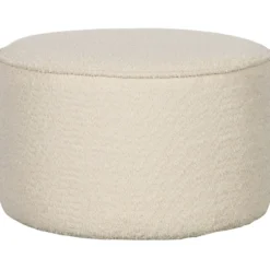Sara poef laag 36xo60 cm boucle creme