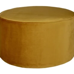 Sara poef laag 36xo60 cm velvet okergeel