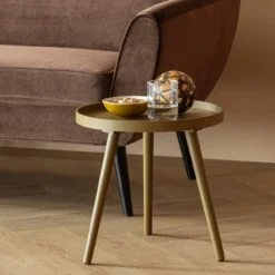 Sasha bijzettafel o41 cm hout honinggeel [fsc]
