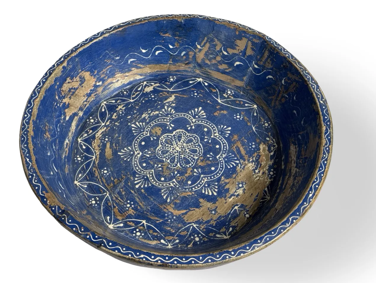 Schaal hout blauw uniek