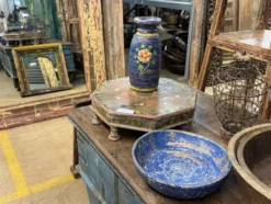 Schaal hout blauw uniek