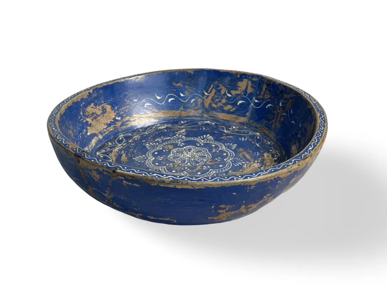 Schaal hout blauw uniek