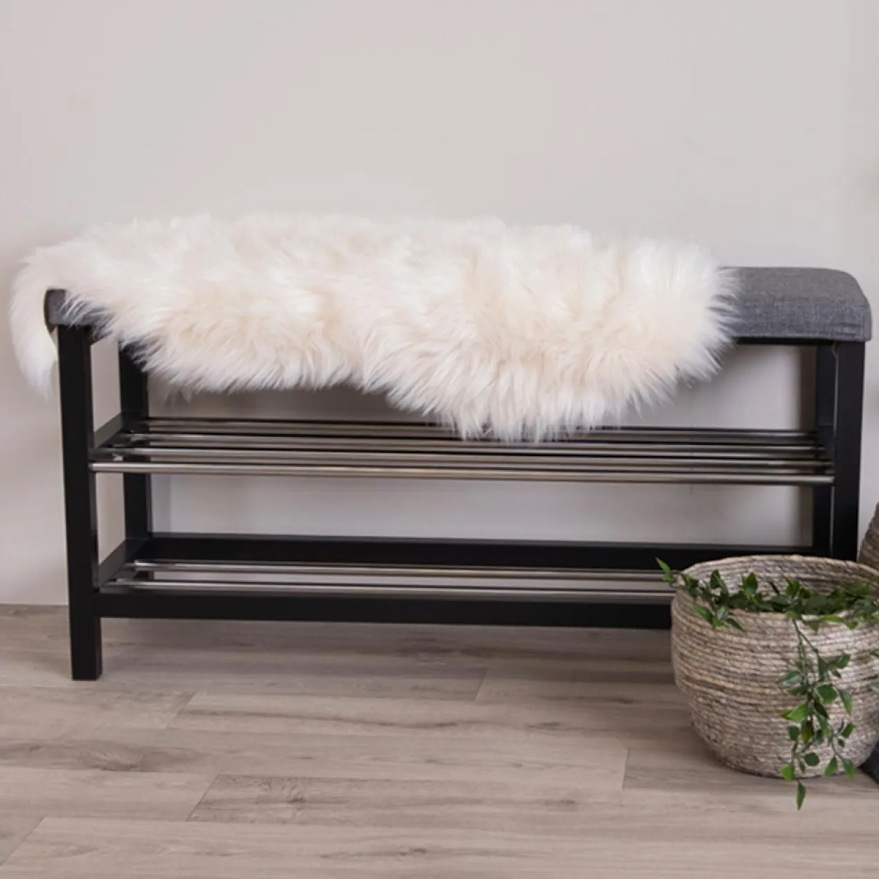 Schapenvacht Benthe polyester Grijs