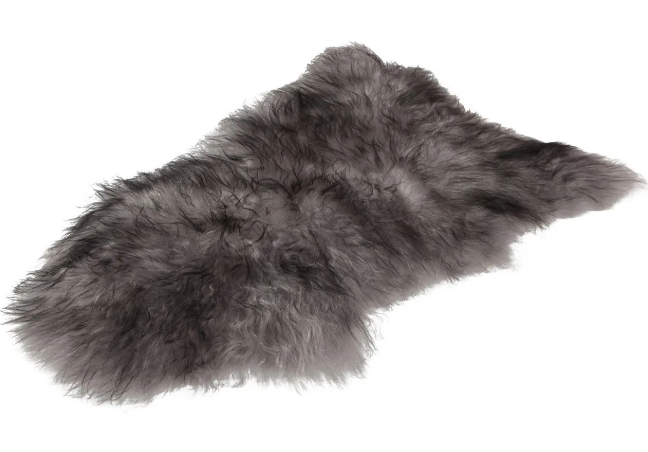 Schapenvacht icelandic melange grey longhair 100x65 cm