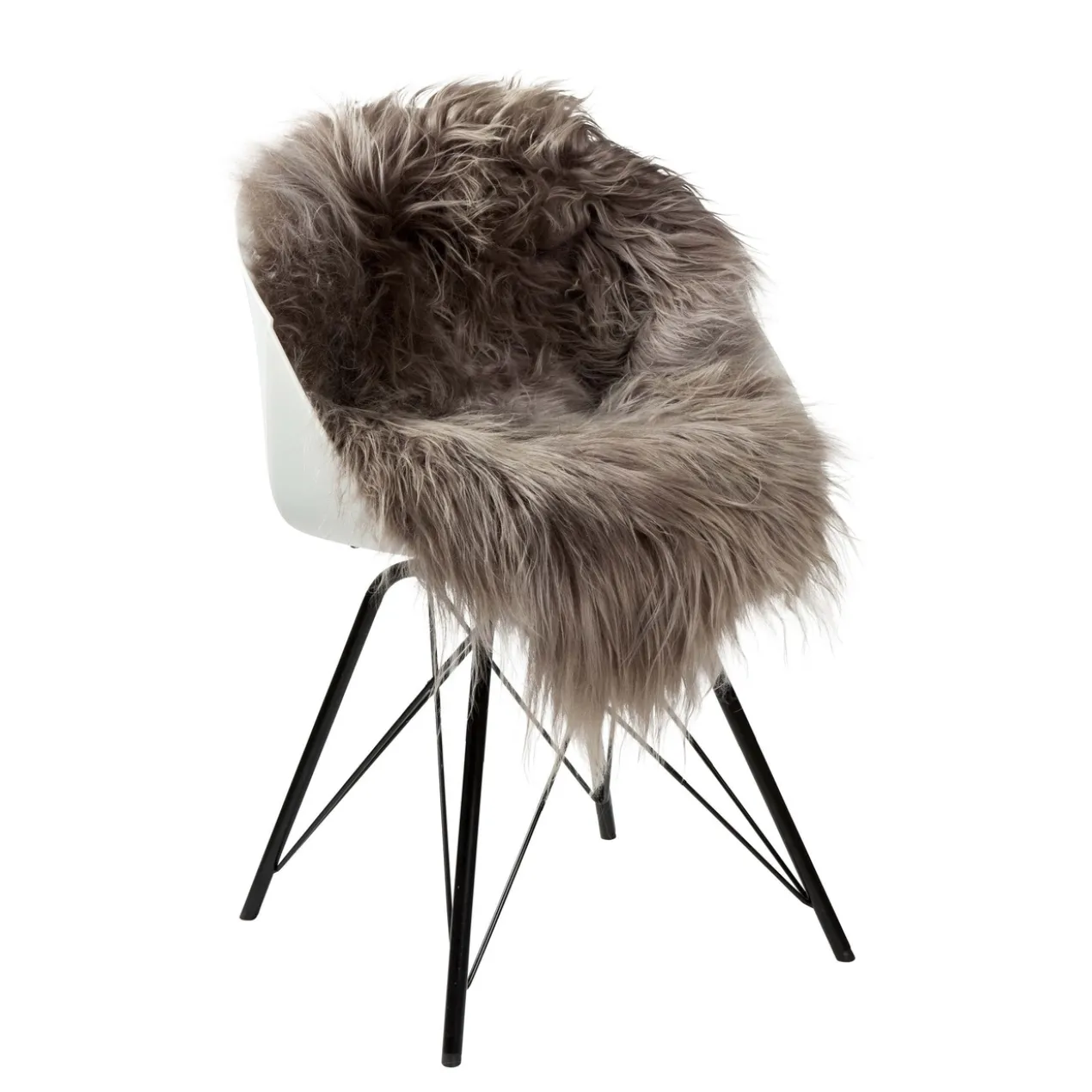 Schapenvacht icelandic taupe longhair 100×65 cm