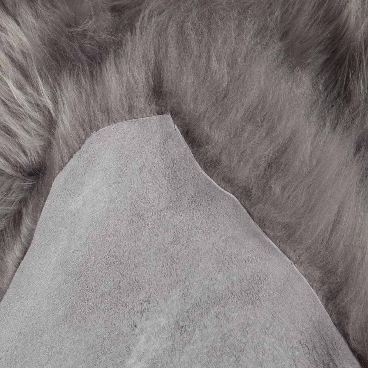 Schapenvacht longhair grey 100 × 65 cm
