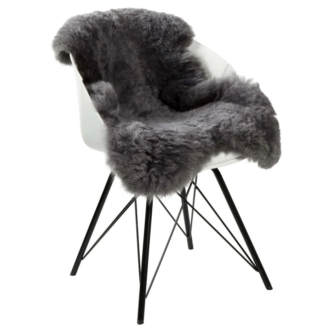 Schapenvacht shorthair grey 90x110 cm