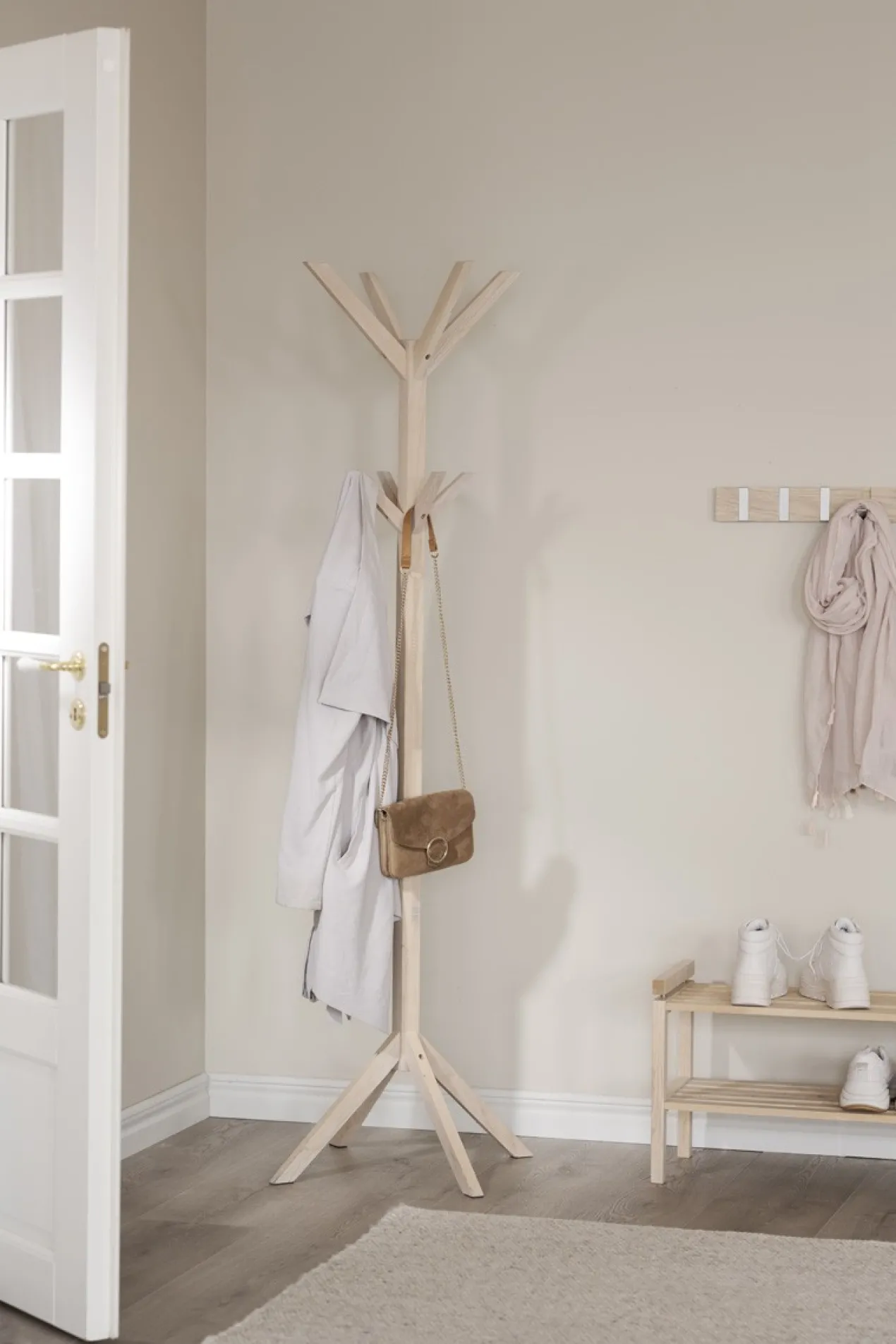 Schoenenrek Confetti hout Whitewash