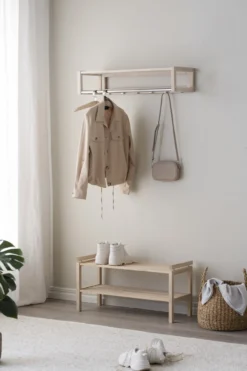Schoenenrek Confetti hout Whitewash