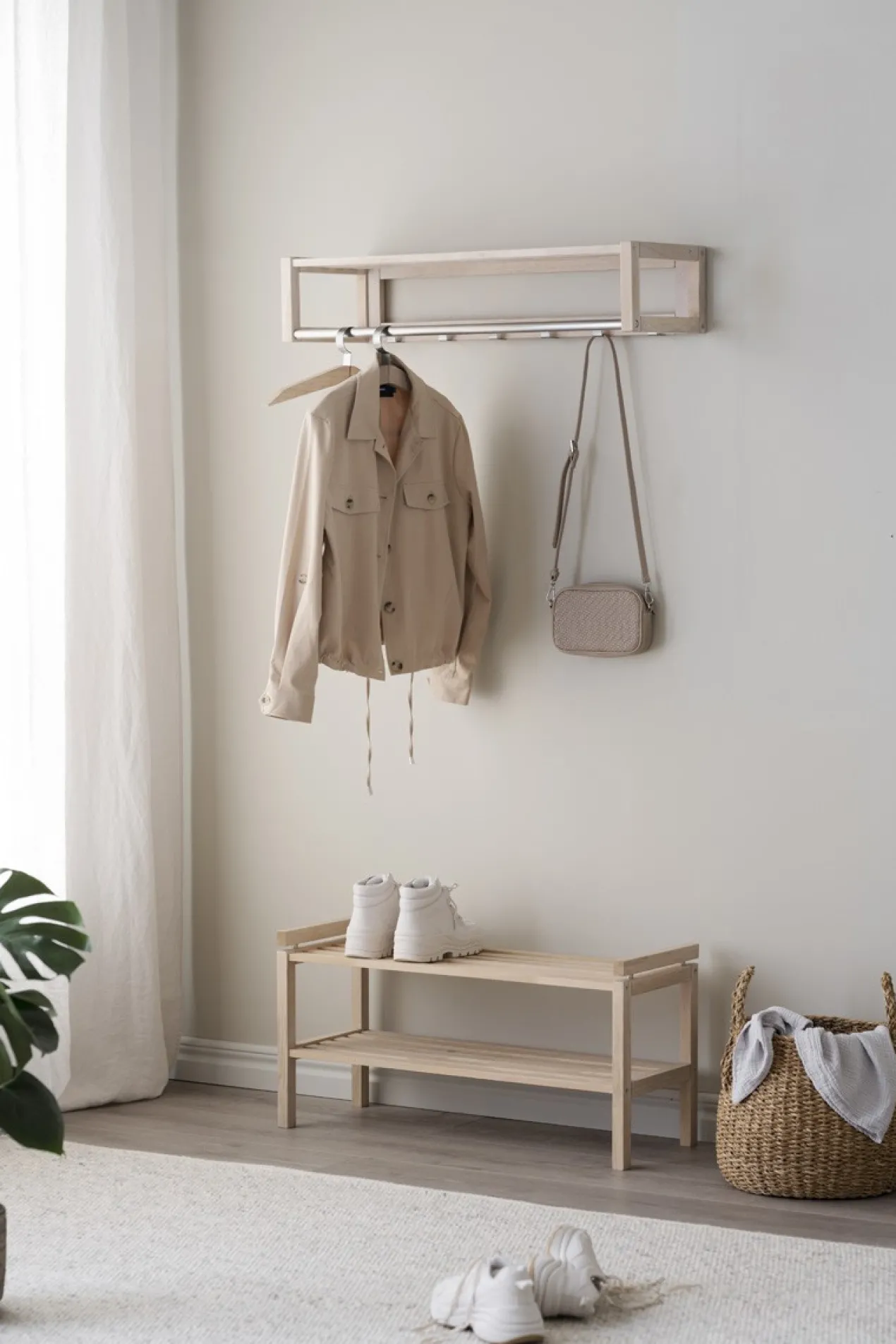 Schoenenrek Confetti hout Whitewash