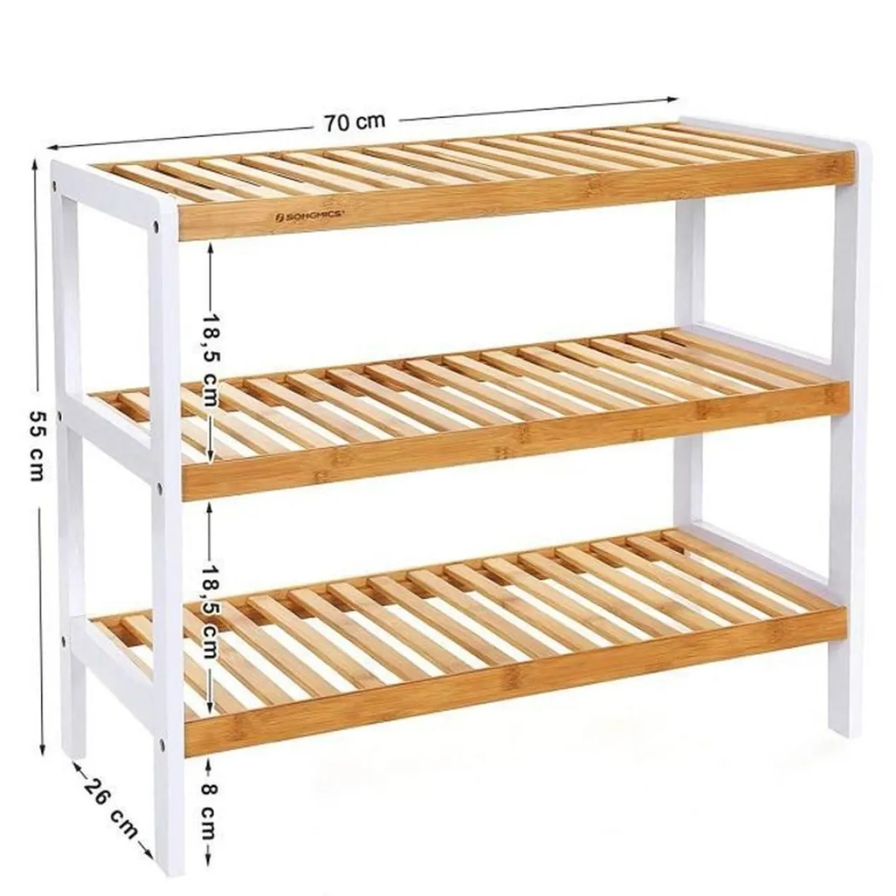 Schoenenrek Indusign bamboe Naturel en wit bamboe