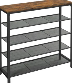 Schoenenrek met 4 rasterniveau's Vintage bruin