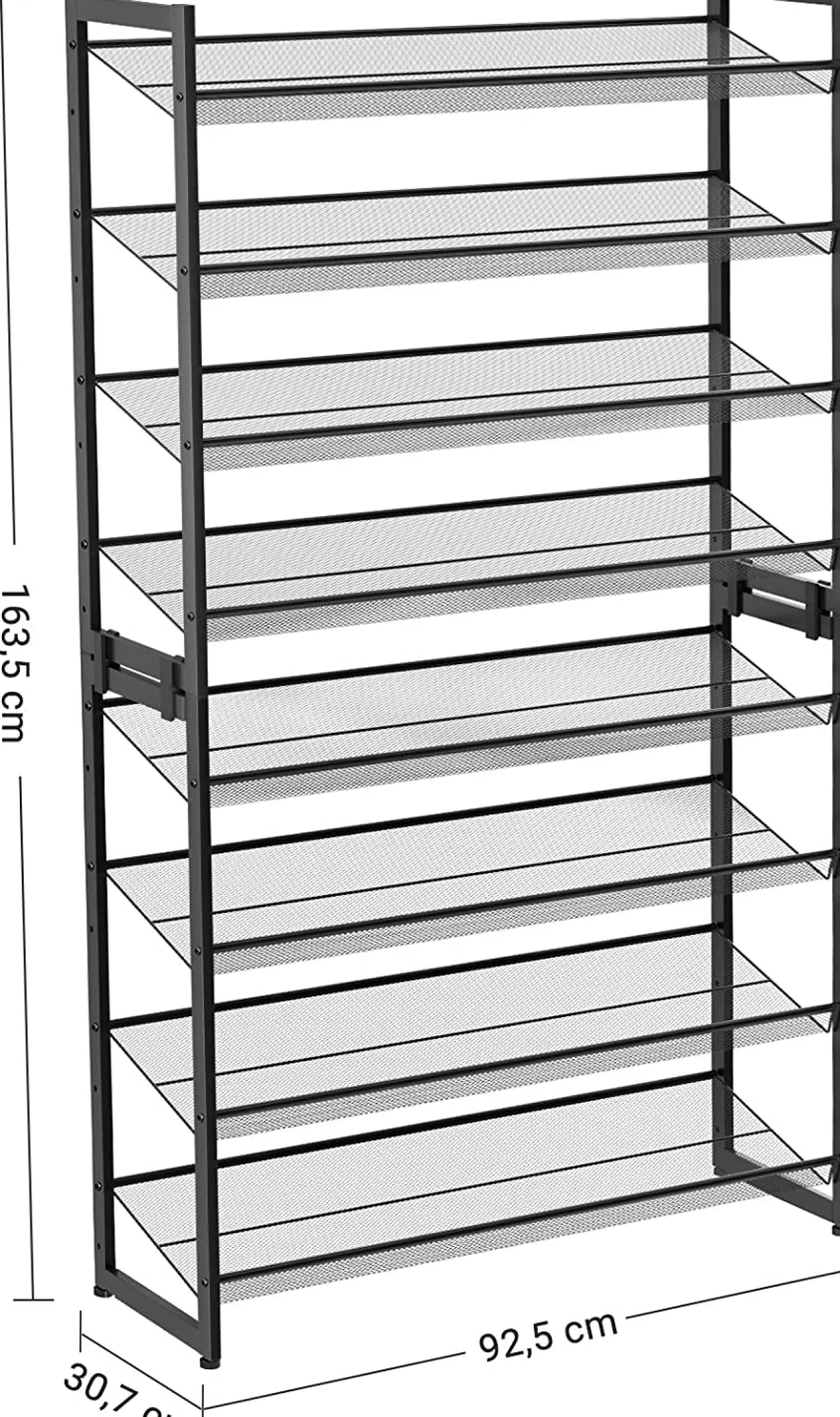 Schoenenrek 2 x (stapelbaar) met 4 niveaus Indusign Zwart