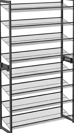 Schoenenrek 2 x (stapelbaar) met 4 niveaus Indusign Zwart