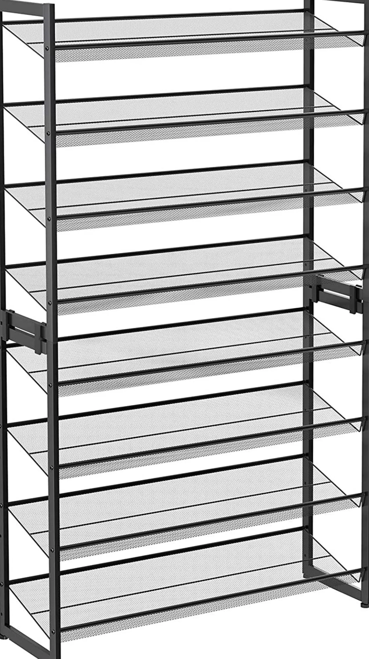 Schoenenrek 2 x (stapelbaar) met 4 niveaus Indusign Zwart
