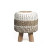 Seagrass gevlochten kruk rond wit/natural