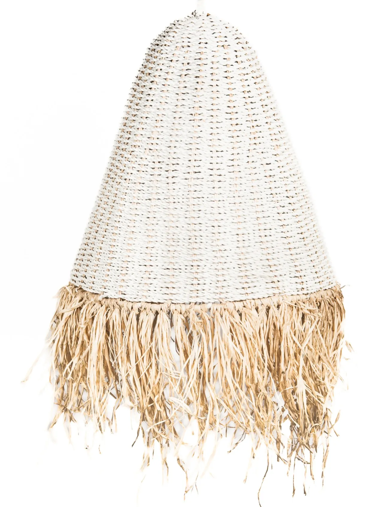 Seagrass hanglamp Tabanan met raffia wit