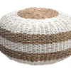 Seagrass poef wit/natural