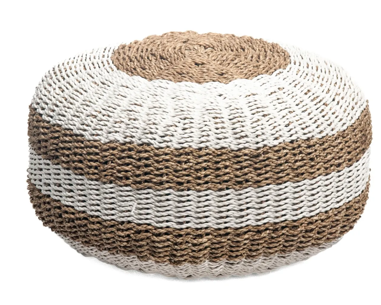 Seagrass poef wit/natural