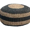 Seagrass poef zwart/natural
