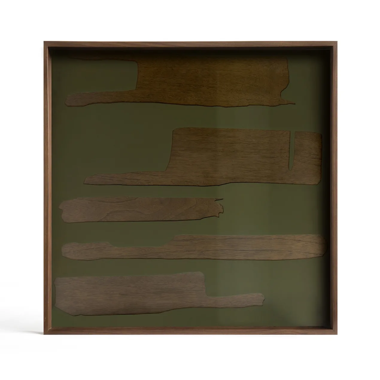 Second Nature glazen dienblad vierkant 51x51 cm - moss