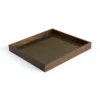 Second Nature glazen dienblad vierkant 38x38 cm - moss