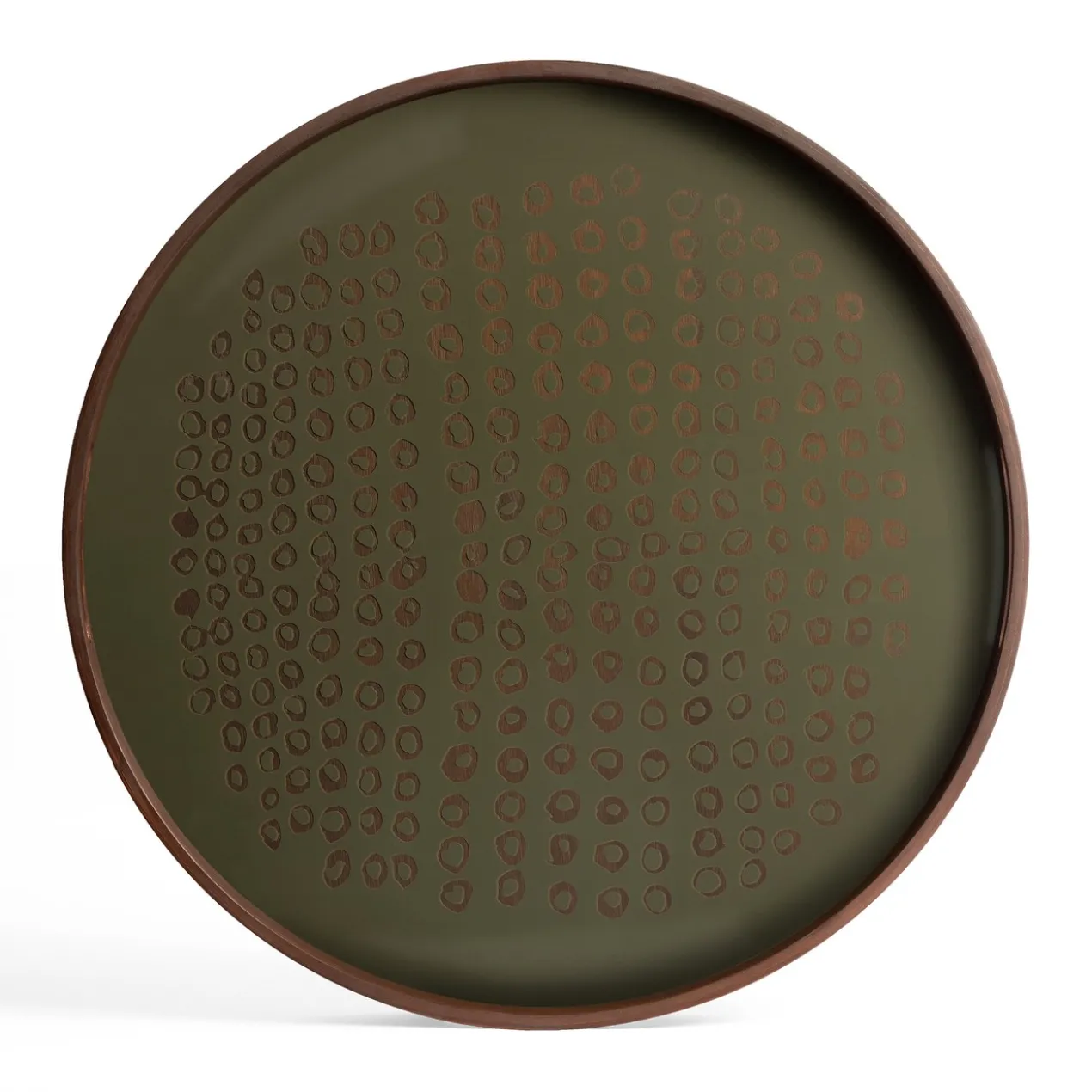 Second Nature glazen dienblad Ø48 cm - moss