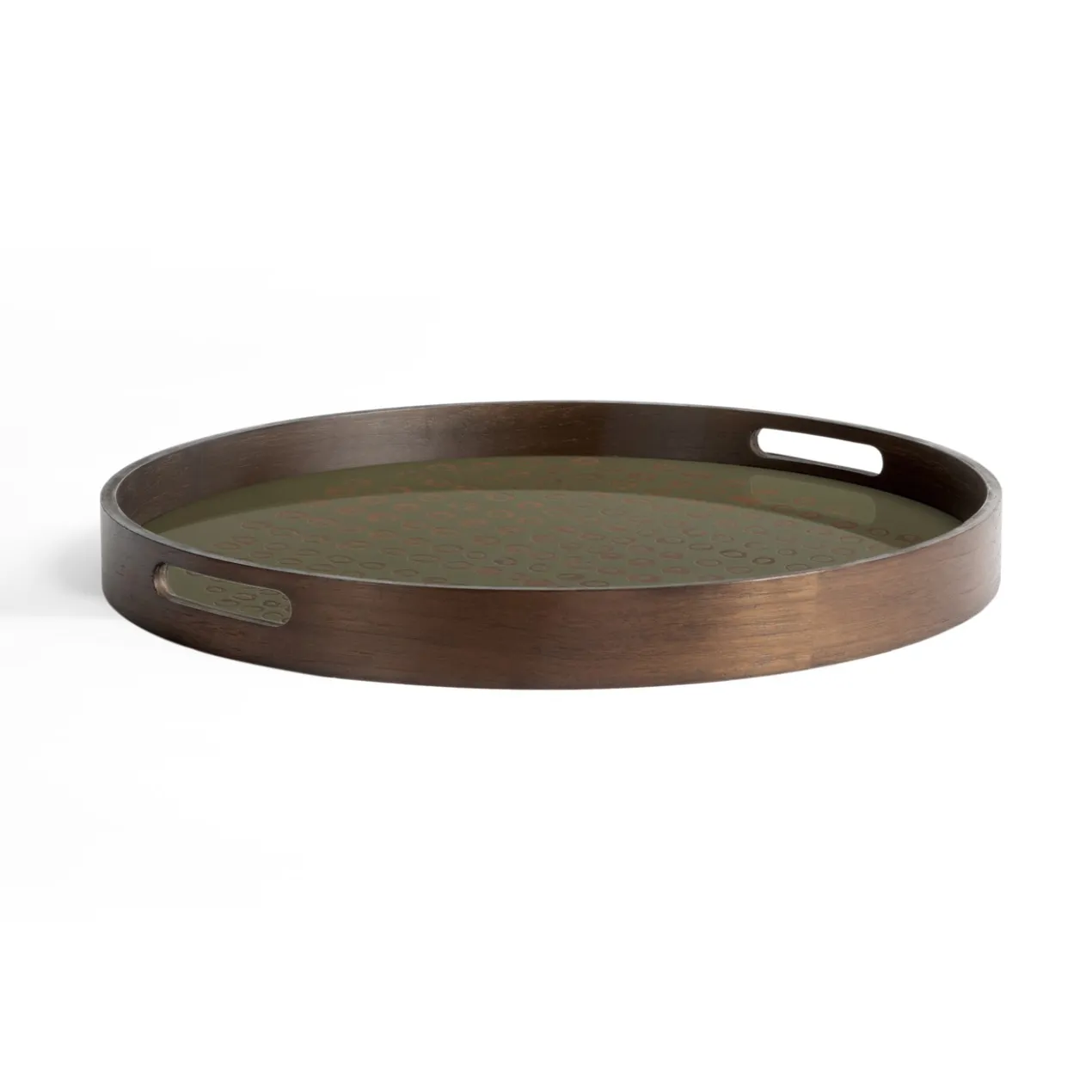 Second Nature glazen dienblad Ø48 cm - moss