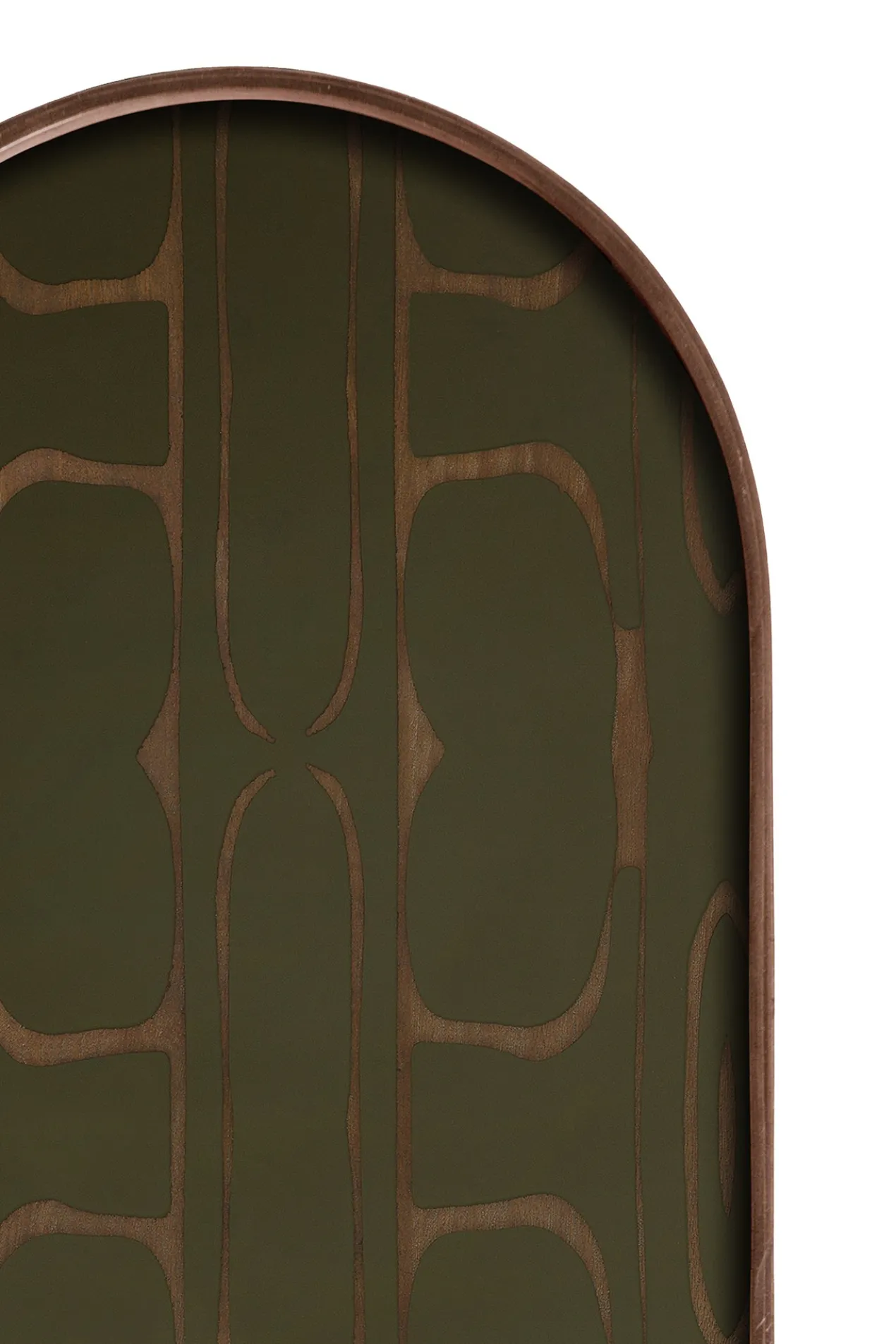 Second Nature glazen dienblad ovaal 71x36 cm - moss