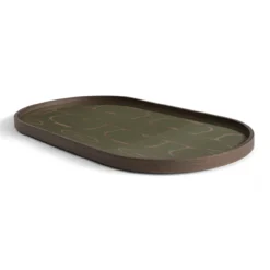 Second Nature glazen dienblad ovaal 71x36 cm - moss