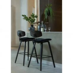 Senn barstoel velvet zwart