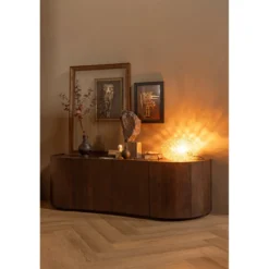 Sense dressoir 4-deurs mangohout walnoot