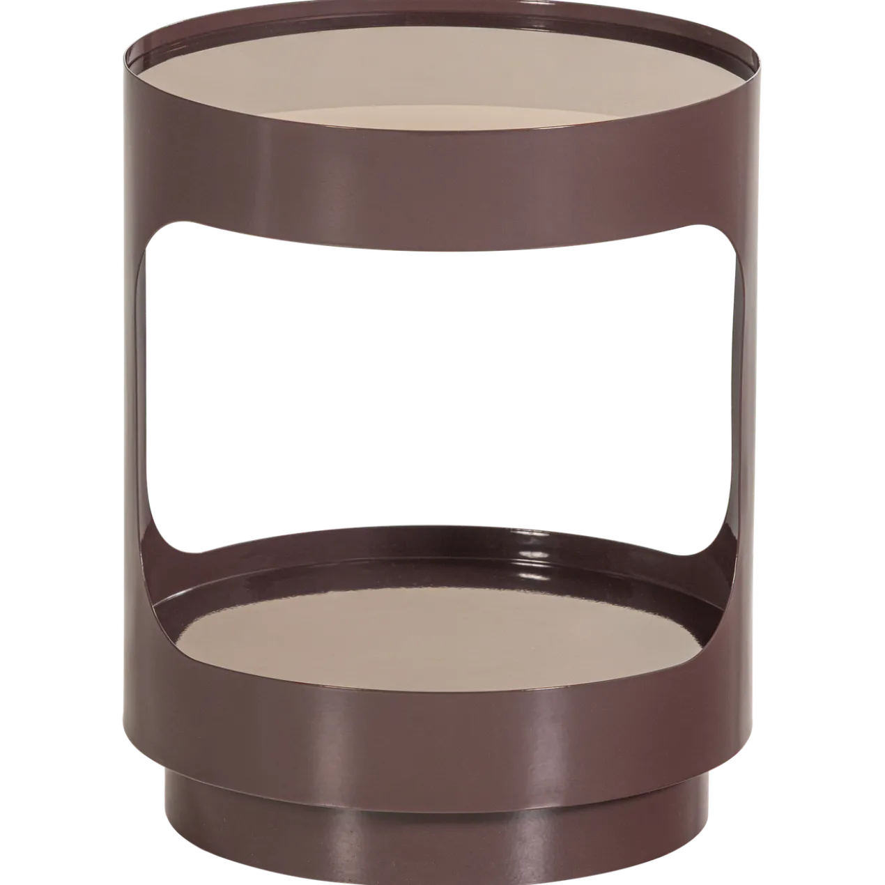 Sero bijzettafel metaal/glas bruin