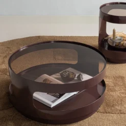 Sero salontafel metaal/glas bruin