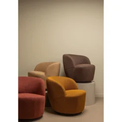 Serra draaifauteuil geweven stof curry melange