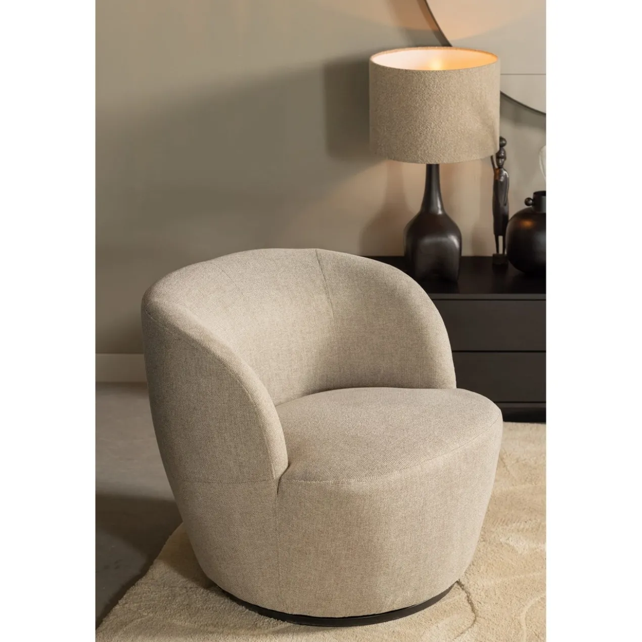 Serra draaifauteuil geweven stof zand
