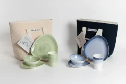 Servies Aegean Melamine set met coolerbag sea blue