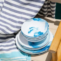 Servies Melamine deep sea - set van 12