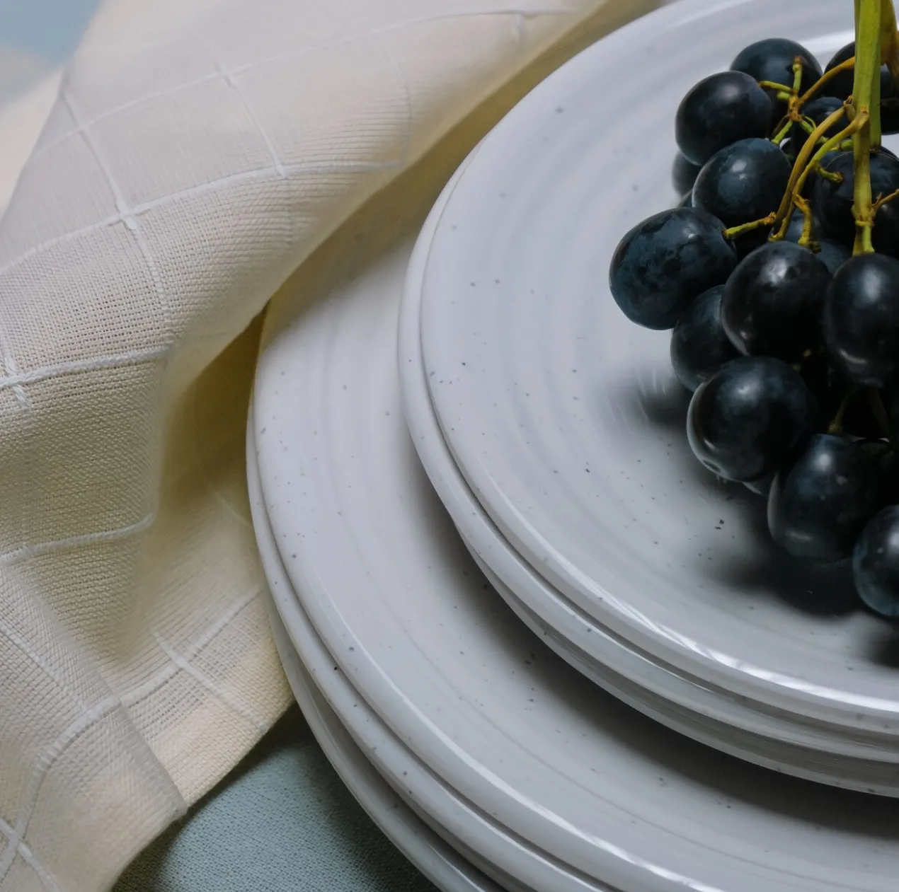 Servies Melamine granite pearl - set vans 12