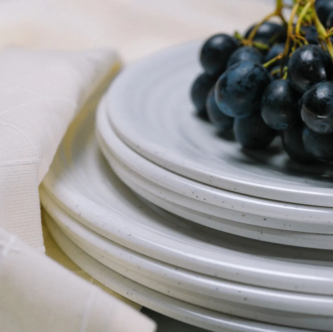Servies Melamine granite pearl - set vans 12