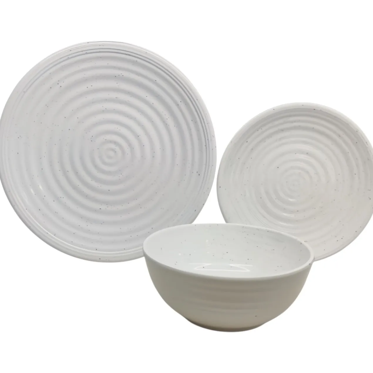Servies Melamine granite pearl - set vans 12