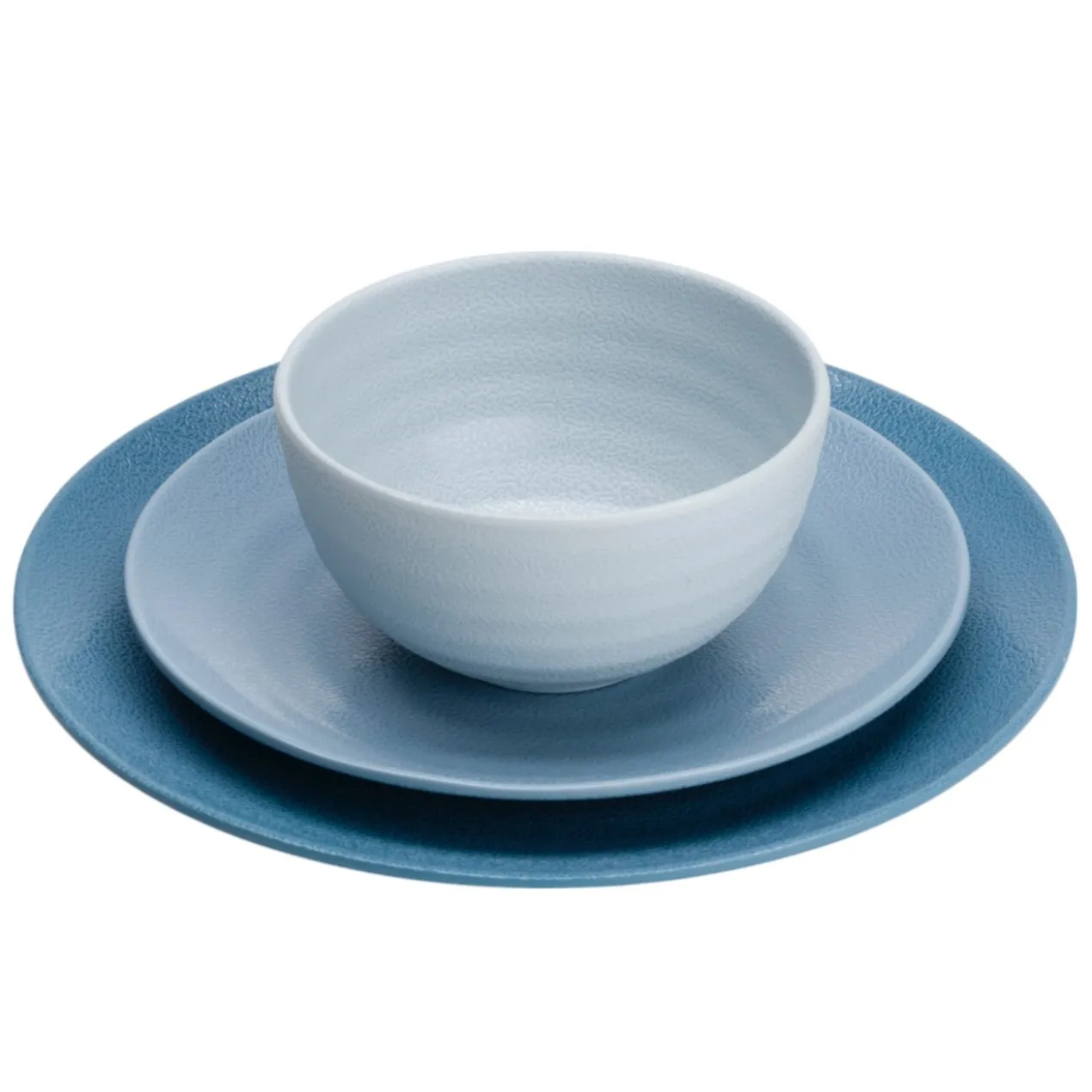 Servies Melamine shades of blue - set van 12
