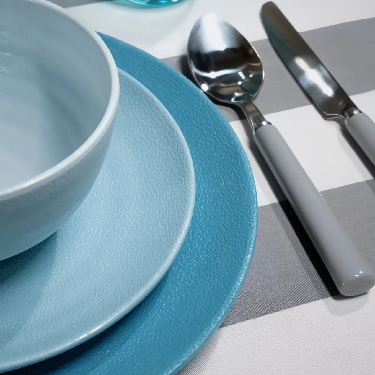 Servies Melamine shades of blue - set van 12